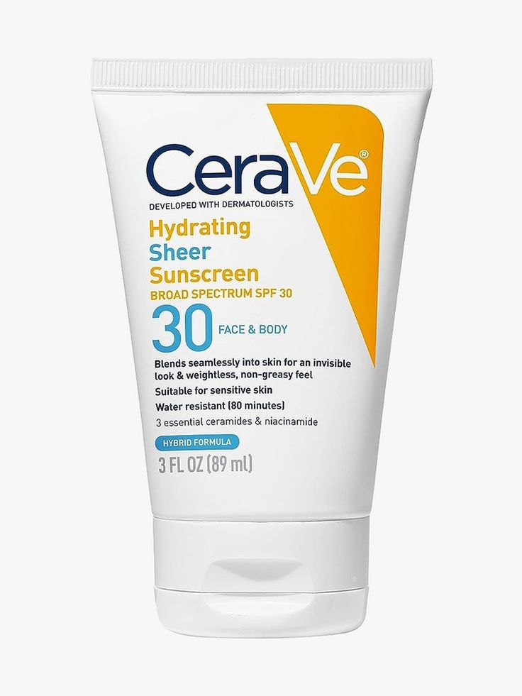 CeraVe Hydrating Sheer Sunscreen SPF 30 for Face and Body